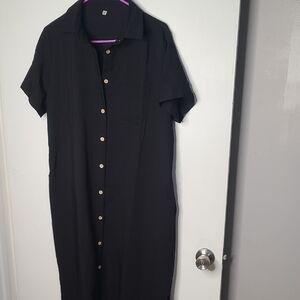 Black Button-Up Dress/ Maternity